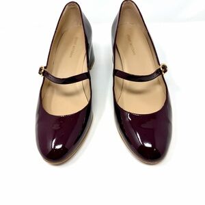 Stuart Weitzman Gabby 45 Patent Mary Jane Block Heels